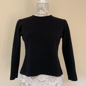 Lord & Taylor Woolmark 100% Merino Wool Sweater Black Made in Italy